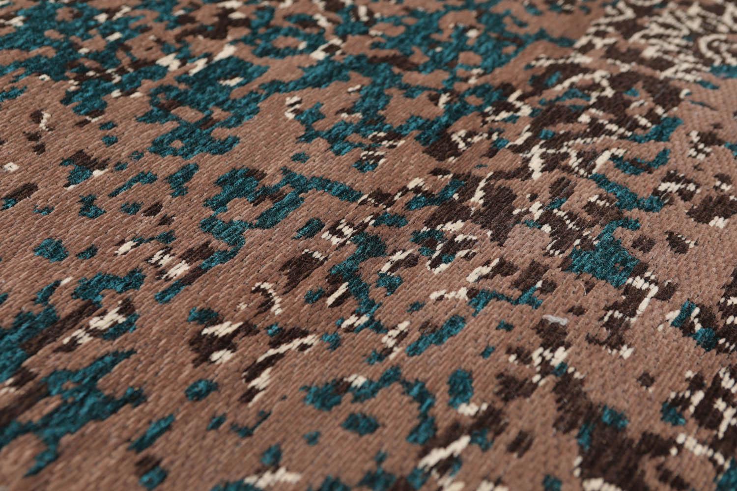 5'6" x 7'10" Handmade Erased Pattern Flatweave Area Rug Contemporary Chocolate-4