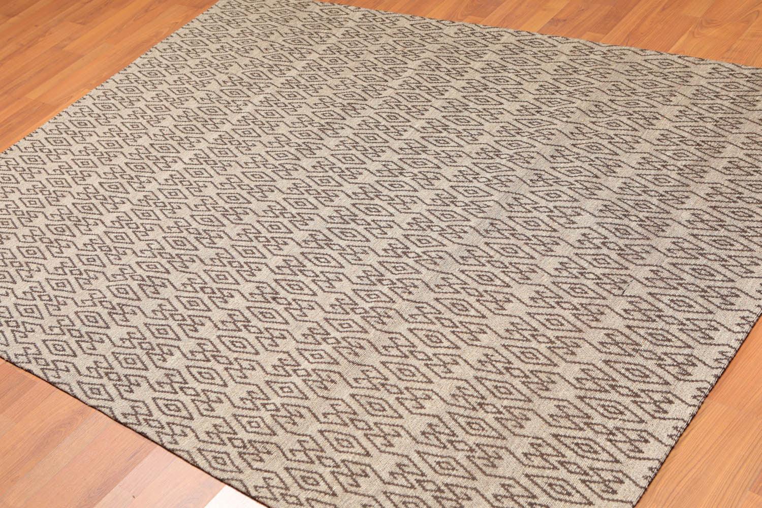 5'1" x 7'1" Hand Woven Flatweave Area Rug Contemporary Tan-0