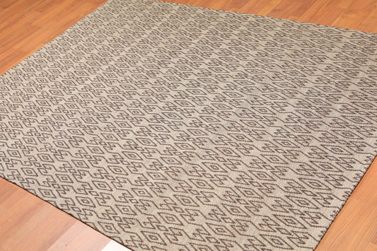 5'1" x 7'1" Hand Woven Flatweave Area Rug Contemporary Tan-0