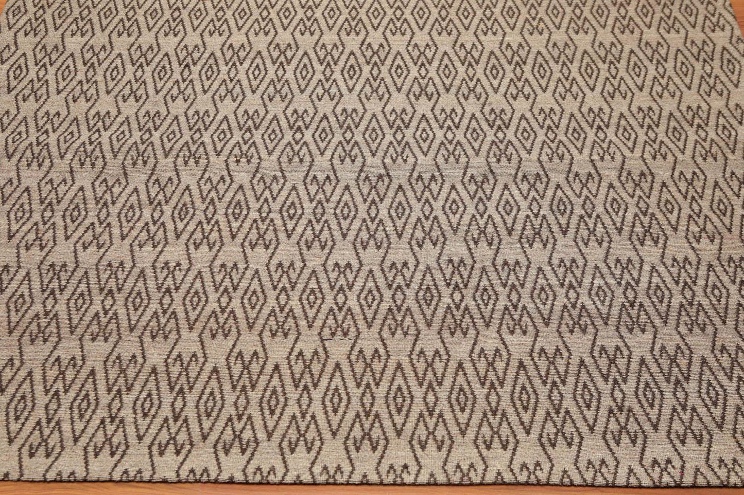 5'1" x 7'1" Hand Woven Flatweave Area Rug Contemporary Tan-3