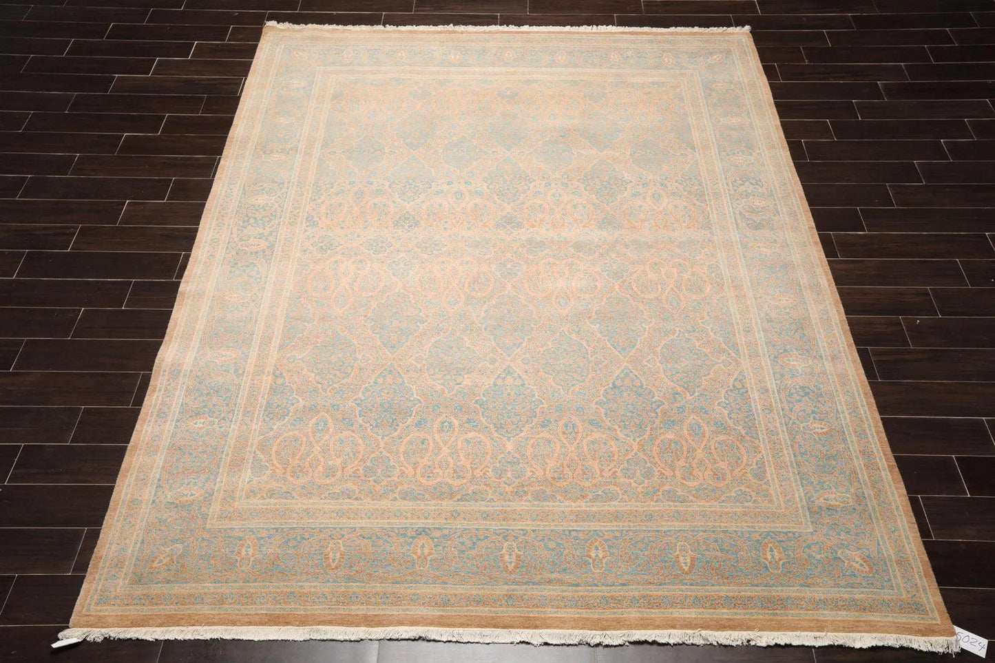 8'1'' x 10' Hand Knotted 100% Wool Pak-Parsian 16/18 300 KPSI Area Rug Blue Tan-1