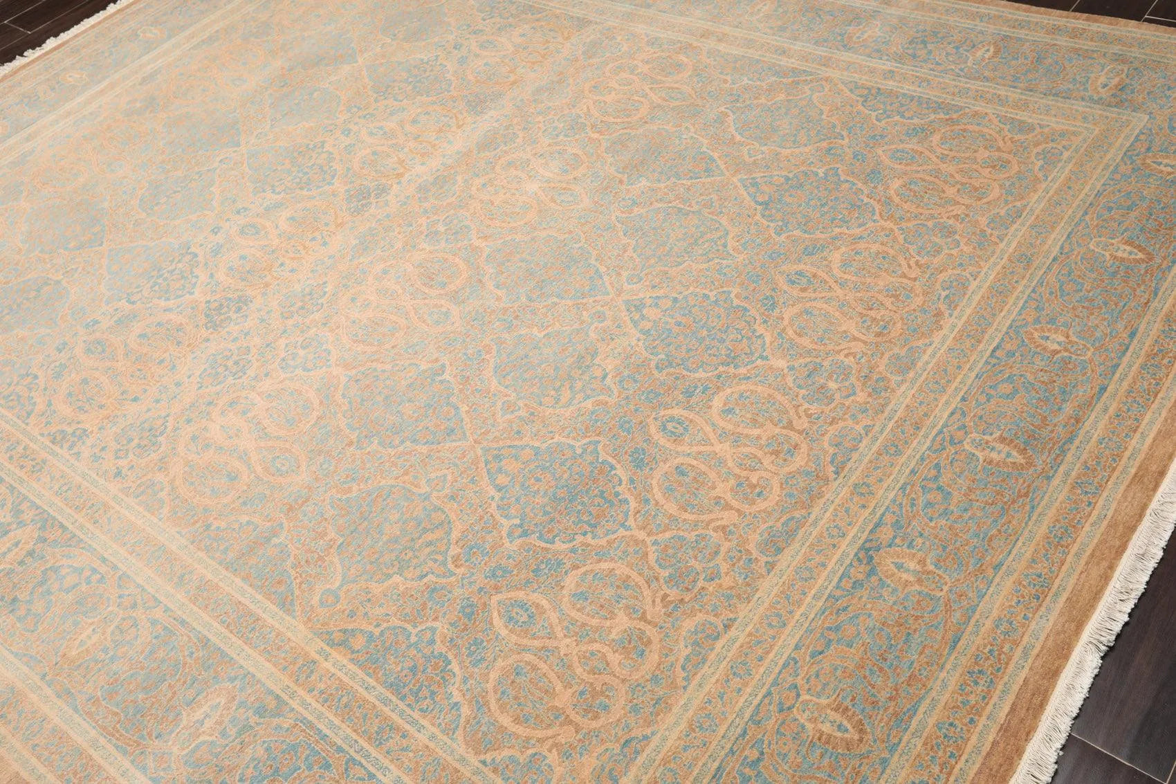 8'1'' x 10' Hand Knotted 100% Wool Pak-Parsian 16/18 300 KPSI Area Rug Blue Tan-2