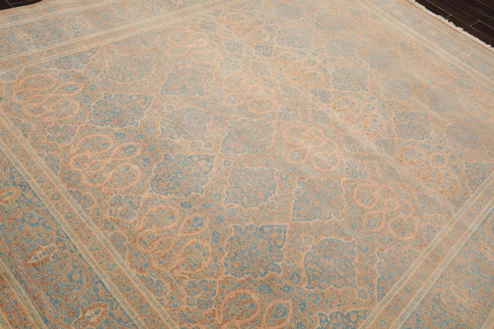 8'1'' x 10' Hand Knotted 100% Wool Pak-Parsian 16/18 300 KPSI Area Rug Blue Tan-3