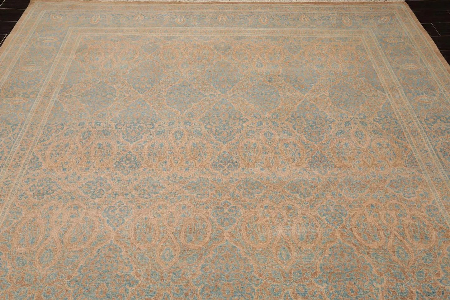 8'1'' x 10' Hand Knotted 100% Wool Pak-Parsian 16/18 300 KPSI Area Rug Blue Tan-4