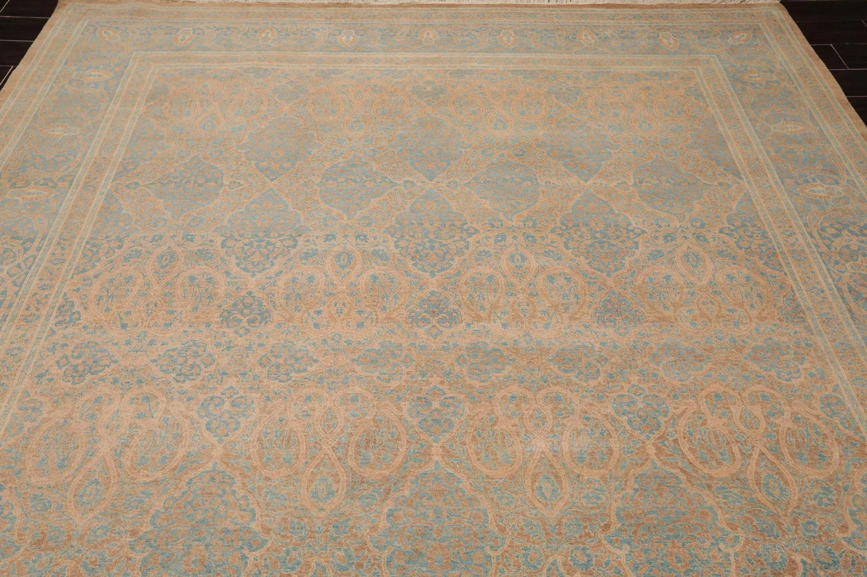 8'1'' x 10' Hand Knotted 100% Wool Pak-Parsian 16/18 300 KPSI Area Rug Blue Tan-4