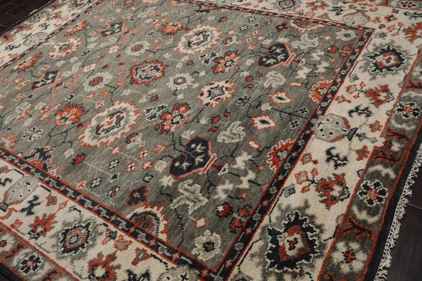 8' 3''x10' LoomBloom Muted Turkish Oushak Hand Knotted 100% Wool Area Rug Gray, Beige Color-3