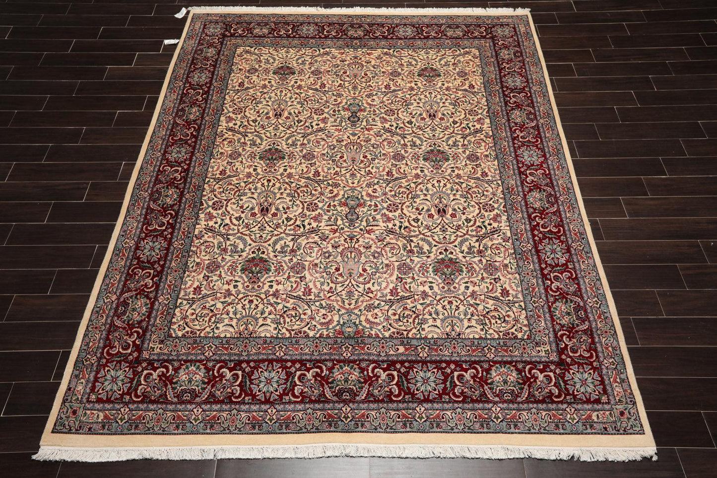 8' x 10'3" Hand Knotted Wool Pakpersian 16/18-300 KPSI Oriental Area Rug Ivory-1