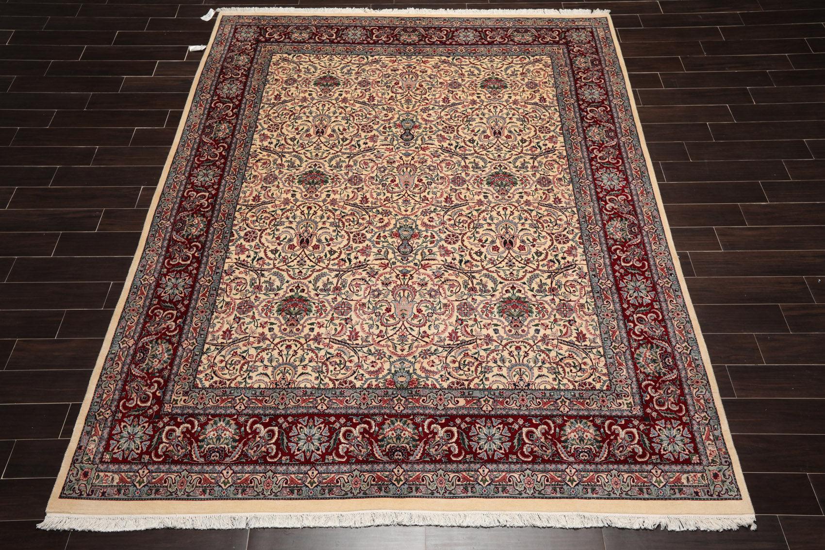 8' x 10'3" Hand Knotted Wool Pakpersian 16/18-300 KPSI Oriental Area Rug Ivory-1