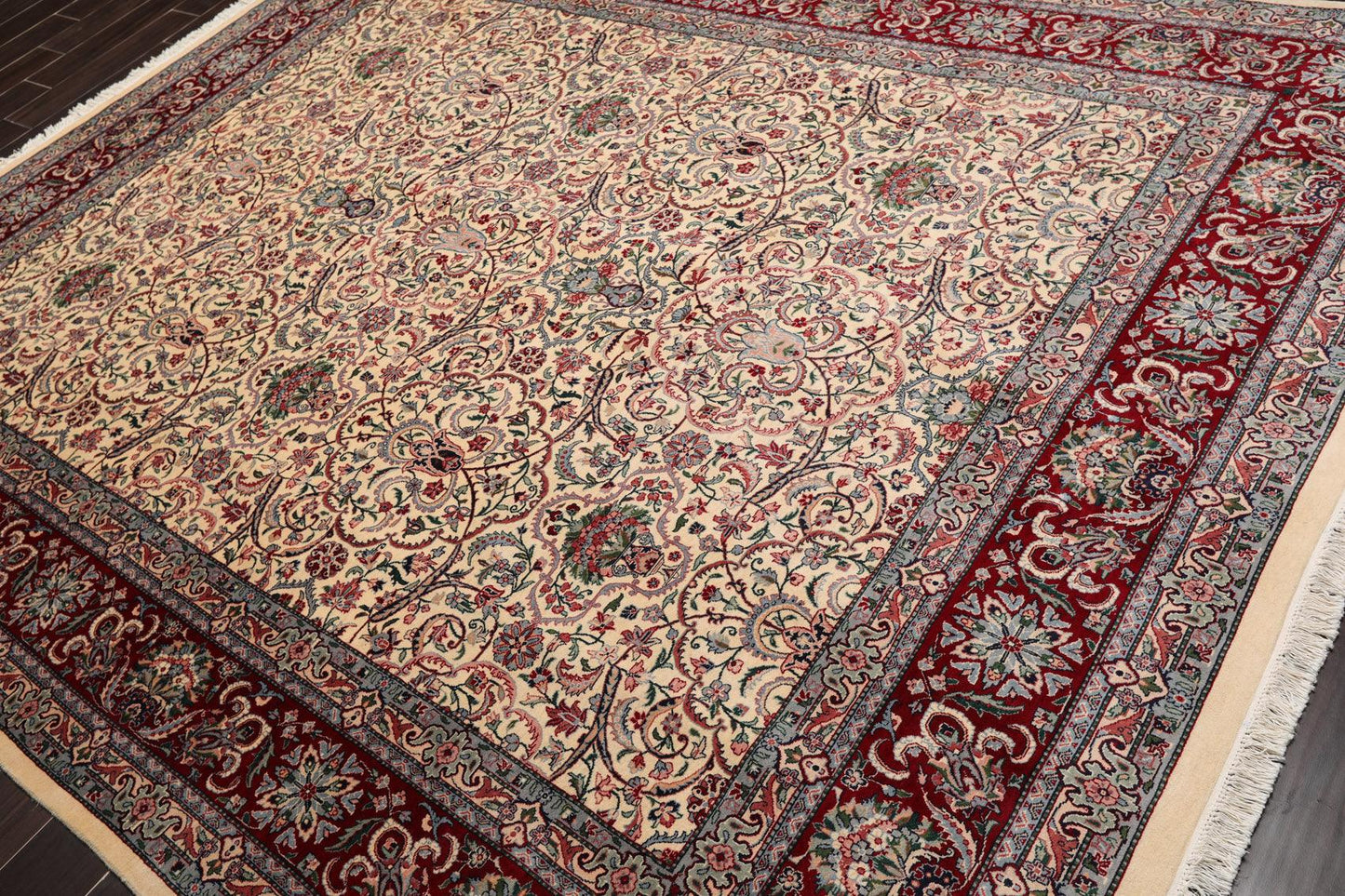 8' x 10'3" Hand Knotted Wool Pakpersian 16/18-300 KPSI Oriental Area Rug Ivory-2