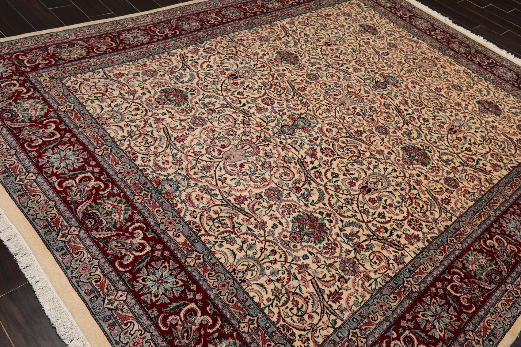 8' x 10'3" Hand Knotted Wool Pakpersian 16/18-300 KPSI Oriental Area Rug Ivory-3