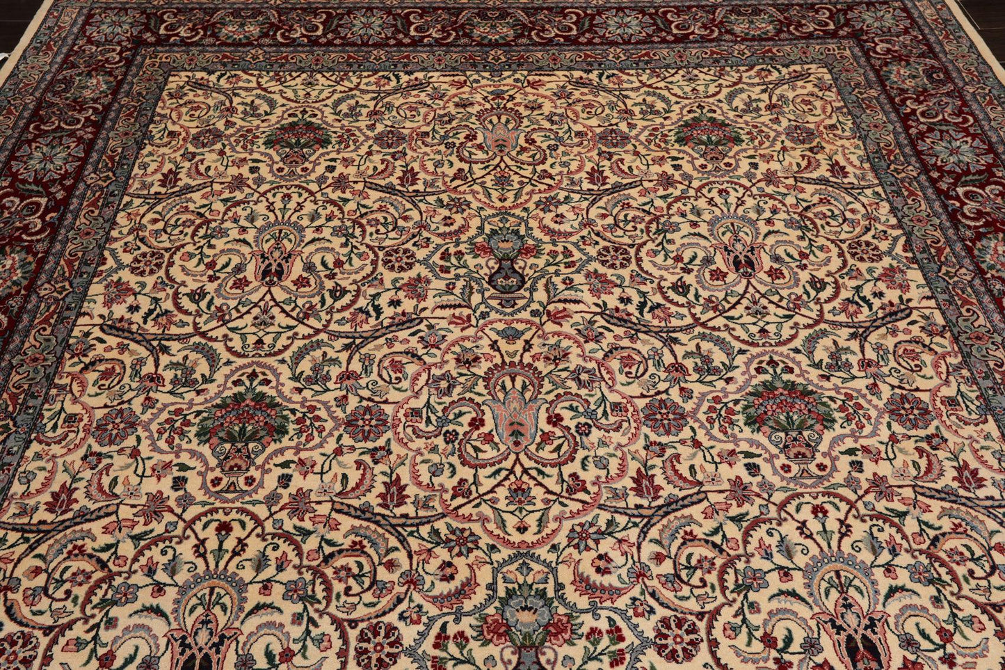 8' x 10'3" Hand Knotted Wool Pakpersian 16/18-300 KPSI Oriental Area Rug Ivory-4