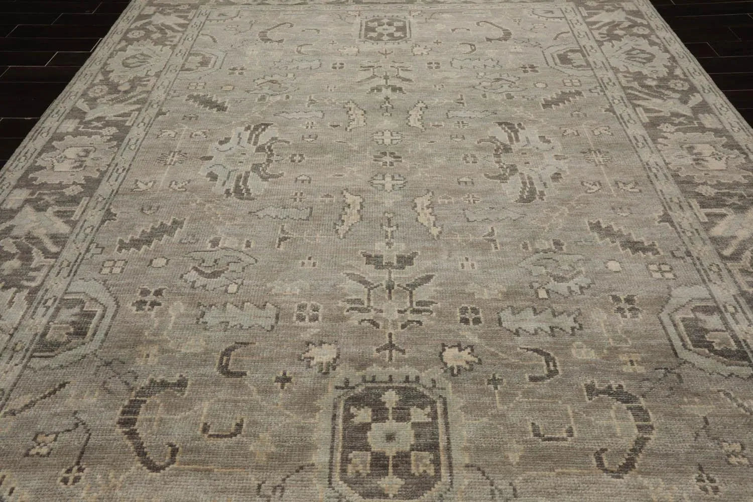 Multi Sizes LoomBloom Muted Turkish Oushak Hand Knotted Wool Traditional Area Rug Gray, Beige Color-4