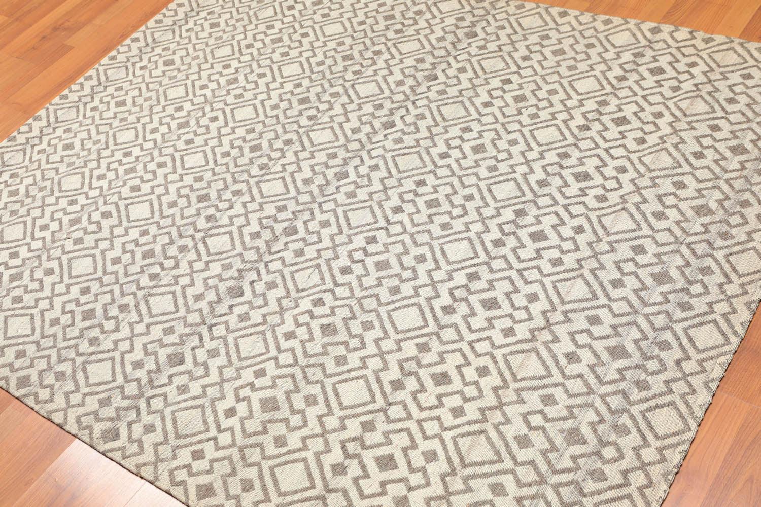 5'1" x 6'4" Hand Woven Flatweave Area Rug Contemporary Beige-0