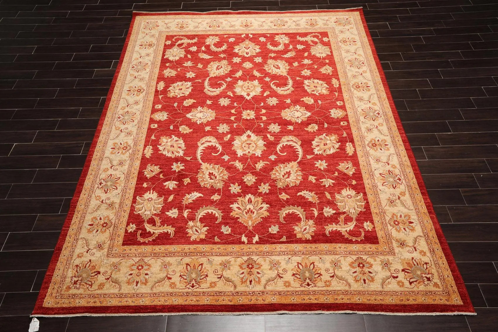 8'10'' x 11'8'' Hand Knotted 100% Wool Peshawar Oriental Area Rug Orangy Red-1