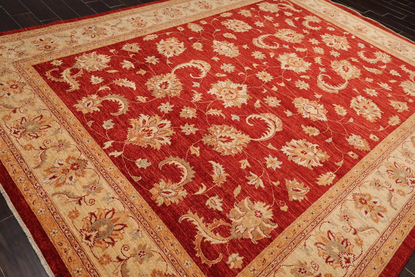 8'10'' x 11'8'' Hand Knotted 100% Wool Peshawar Oriental Area Rug Orangy Red-3