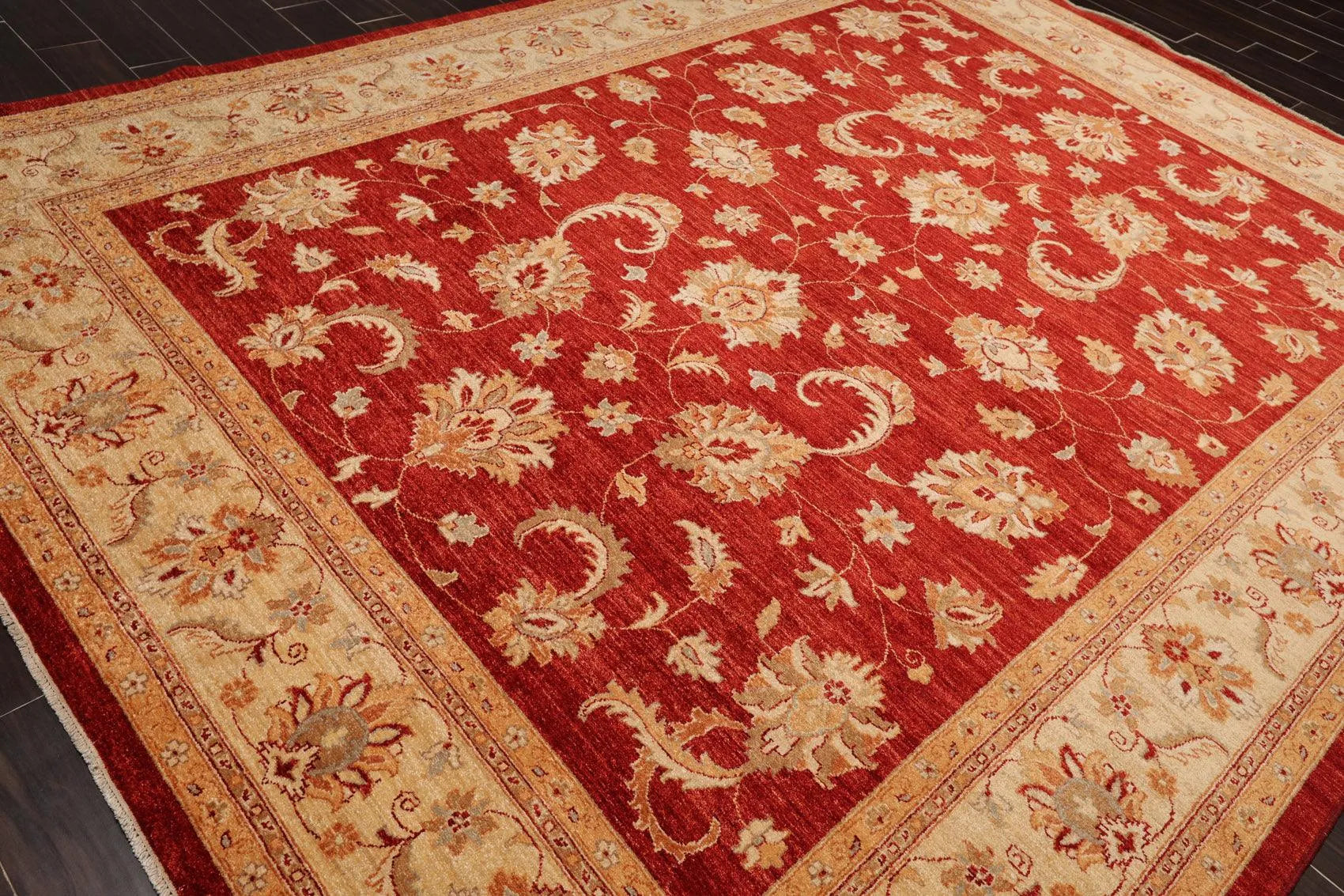 8'10'' x 11'8'' Hand Knotted 100% Wool Peshawar Oriental Area Rug Orangy Red-3
