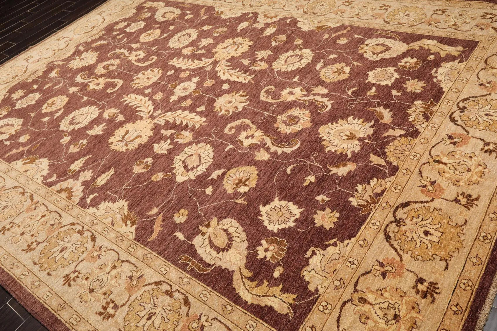 9' x 11'11'' Hand Knotted 100% Wool Peshawar Traditional Oriental Area Rug Brown-2