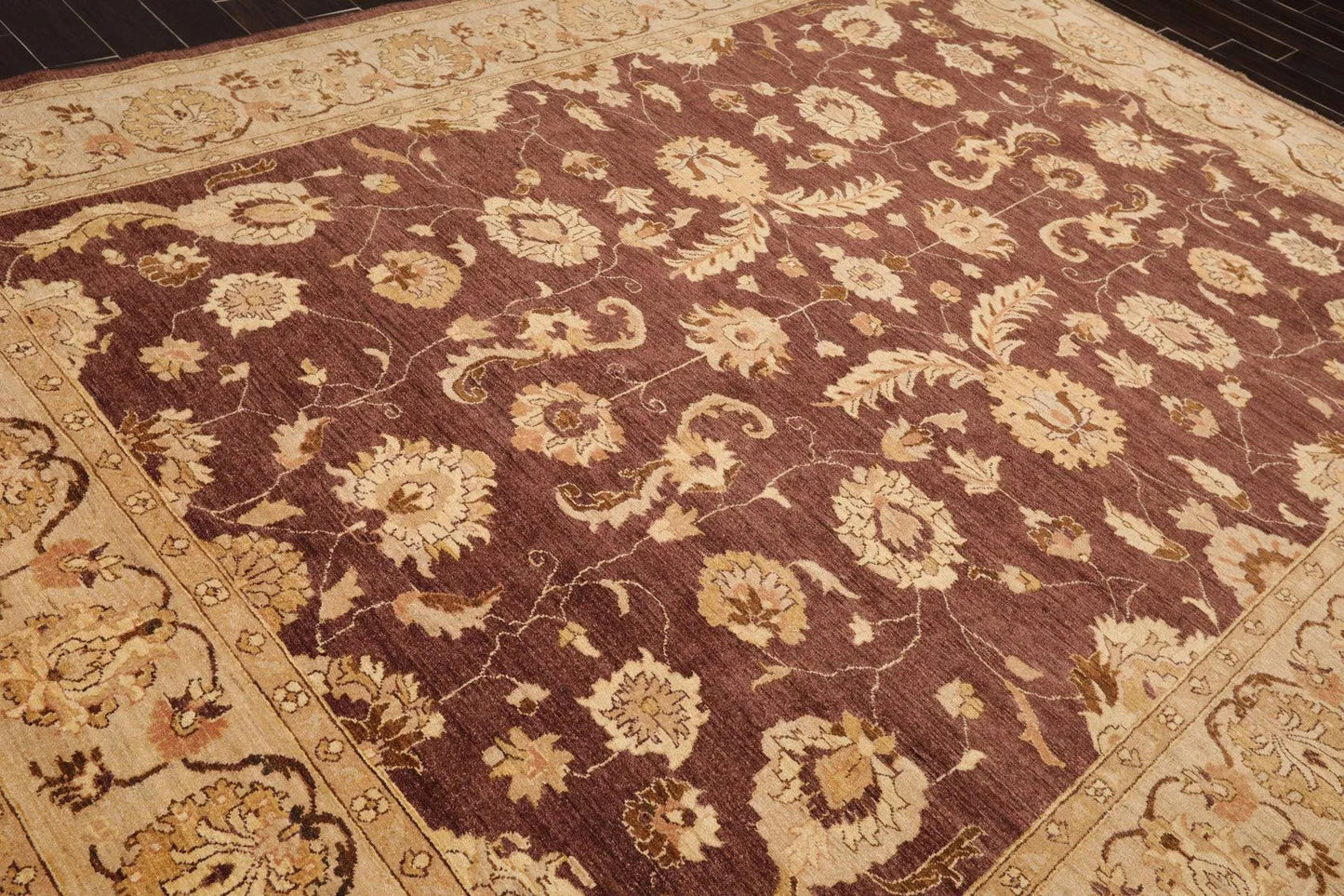 9' x 11'11'' Hand Knotted 100% Wool Peshawar Traditional Oriental Area Rug Brown-3