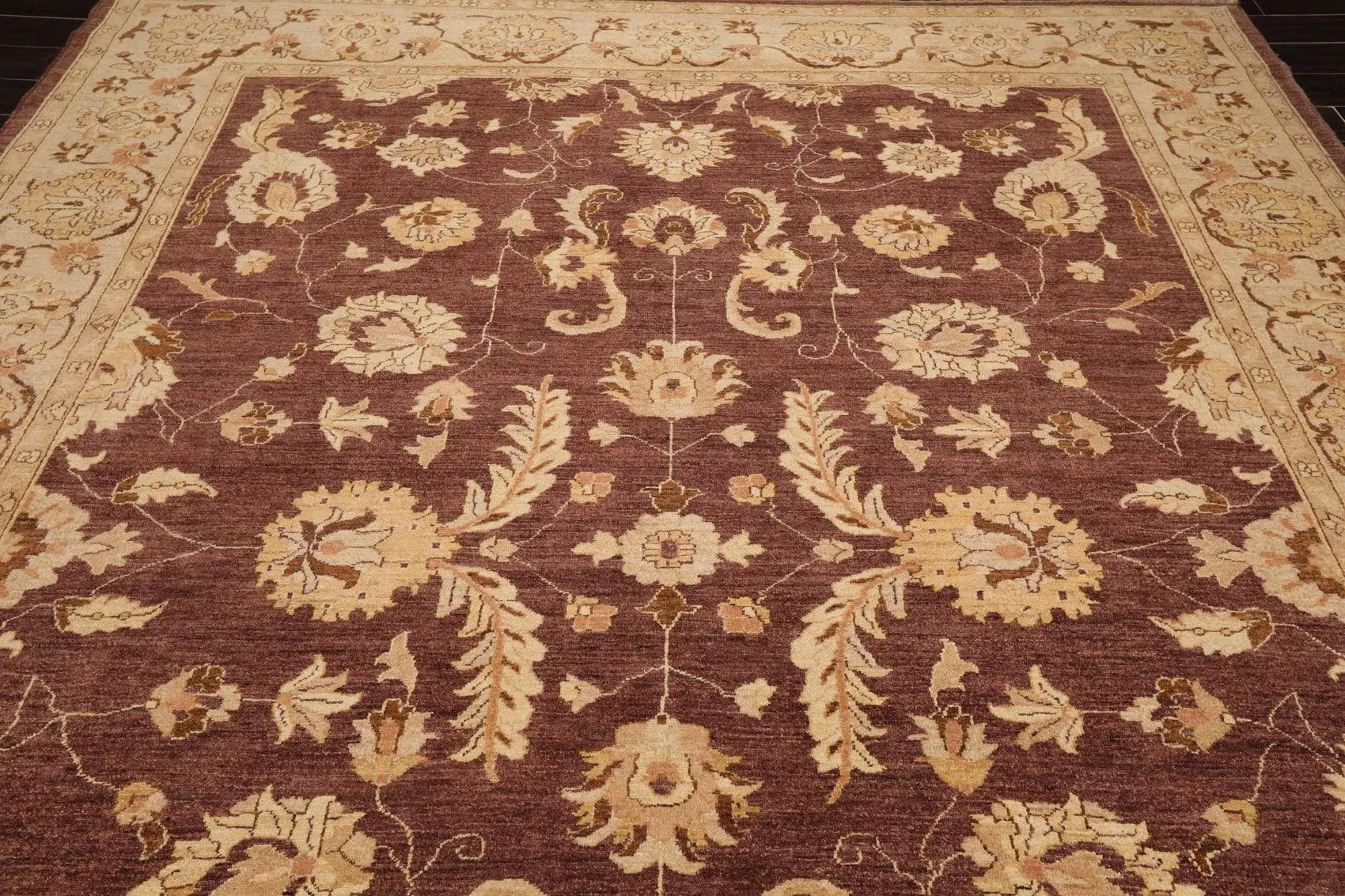 9' x 11'11'' Hand Knotted 100% Wool Peshawar Traditional Oriental Area Rug Brown-4