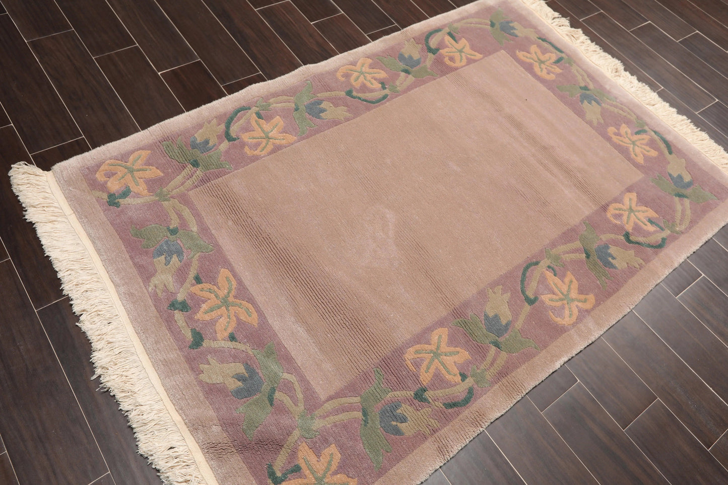 4' x 6' Hand Knotted Wool Tibetan Oriental Area Rug Traditional Taupe-2