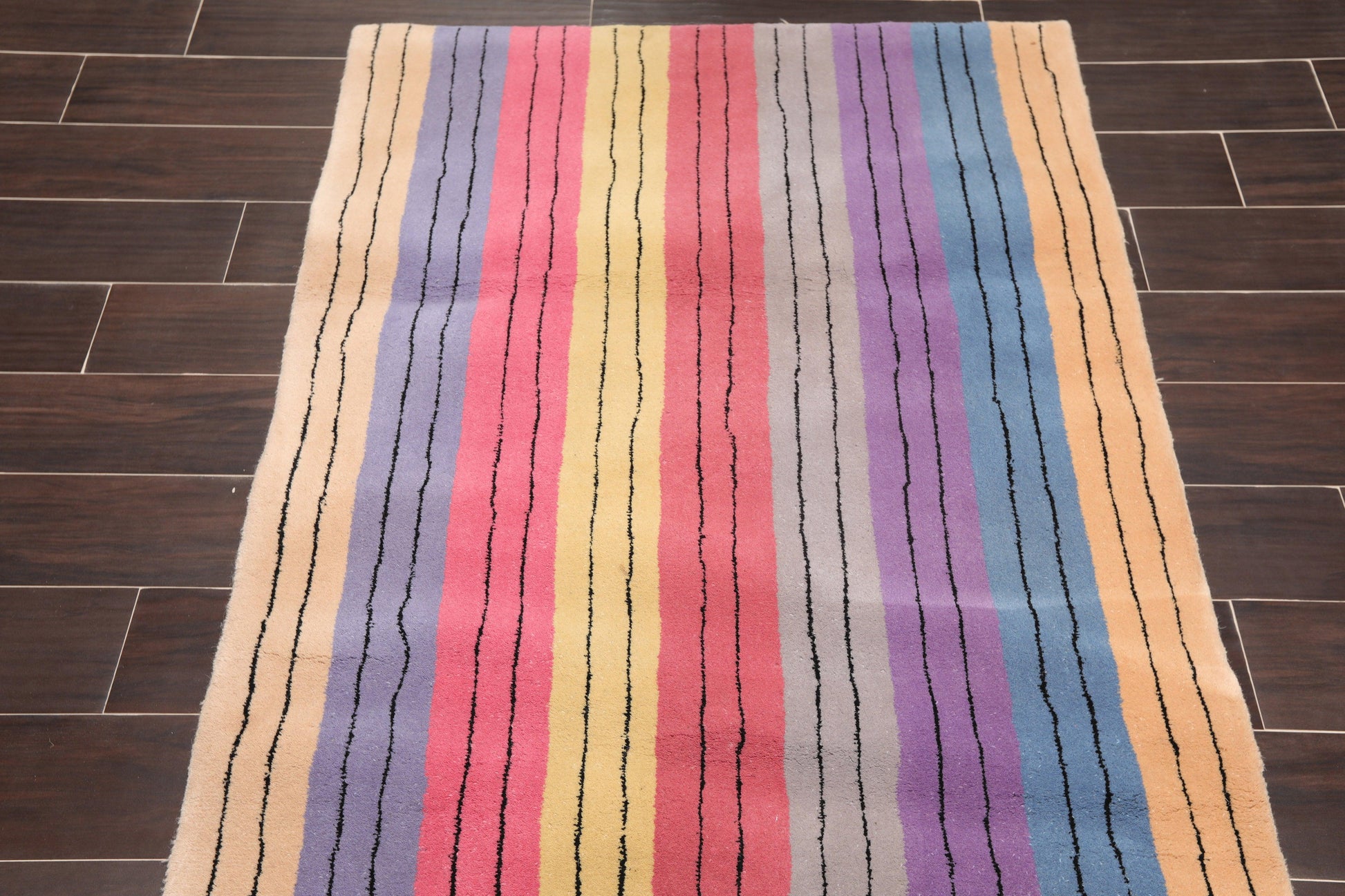 3'6" x 5'6" Handmade 100% Wool Traditional Oriental Area Rug Modern Gray-2