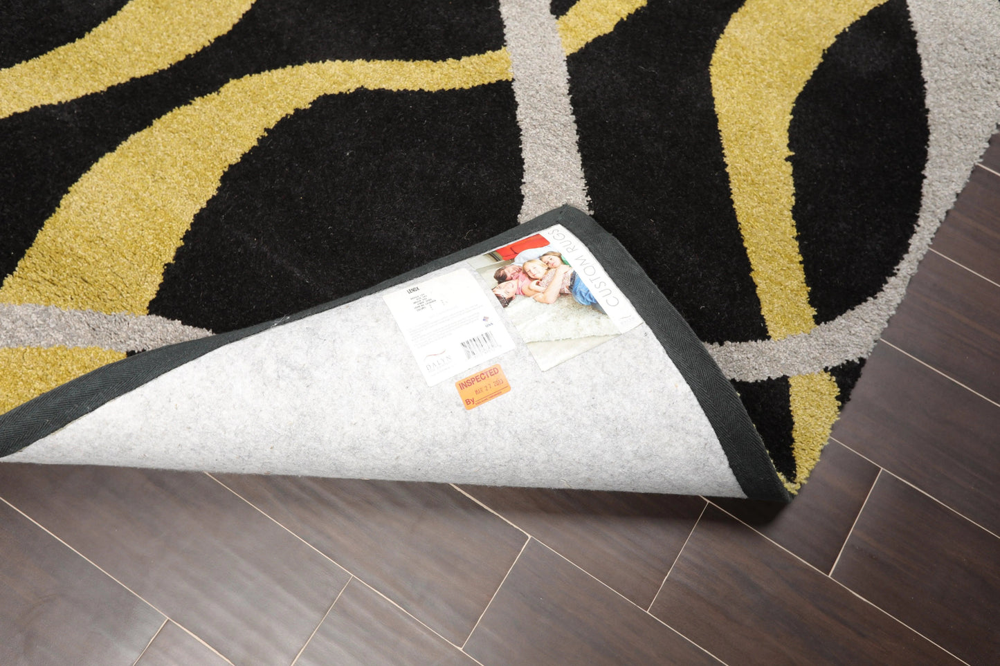 5x8 Black, Gold Machine Made 100% Wool Modern & Contemporary Oriental Area Rug-4