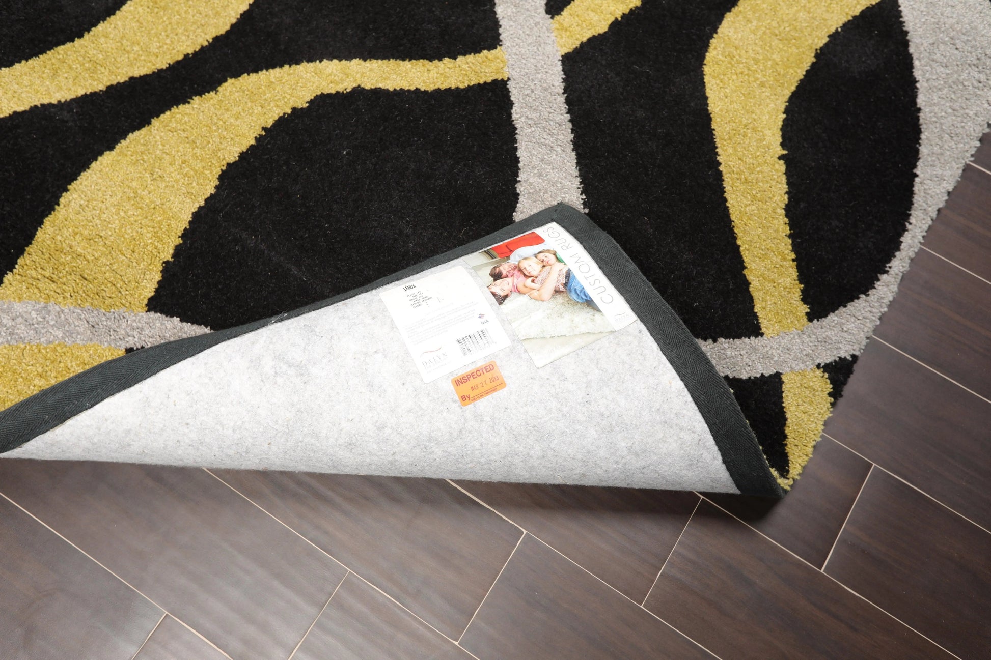 5x8 Black, Gold Machine Made 100% Wool Modern & Contemporary Oriental Area Rug-4