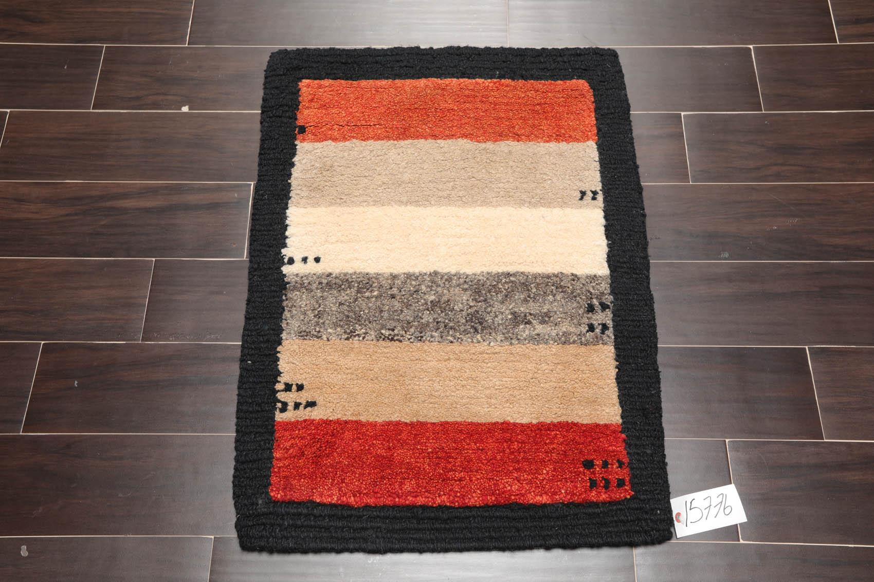 2'2" x 2'11" Hand Knotted Tibetan Wool Contemporary Thick pile Area Rug Beige-1