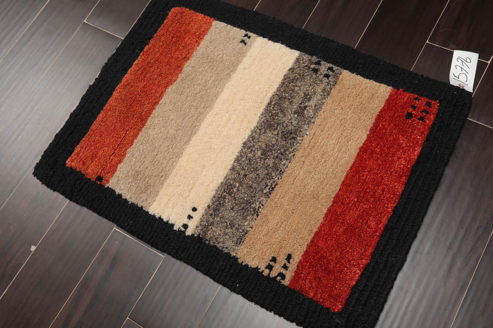 2'2" x 2'11" Hand Knotted Tibetan Wool Contemporary Thick pile Area Rug Beige-2