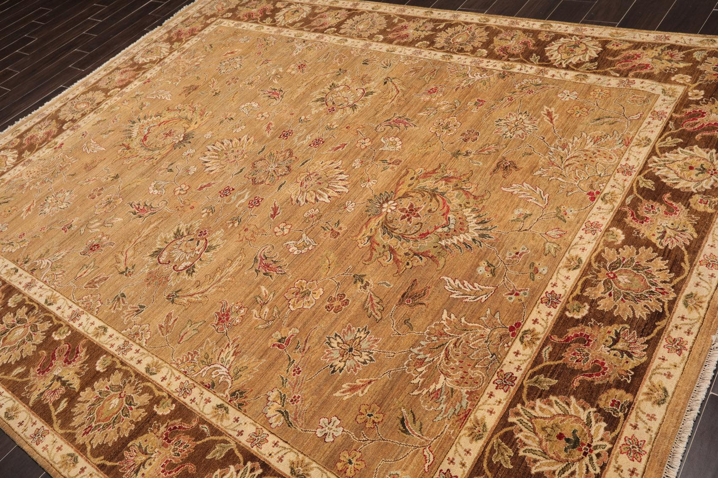 8'x10'1" Hand Knotted Wool Peshawar Traditional 150 KPSI Oriental Area Rug Camel-2