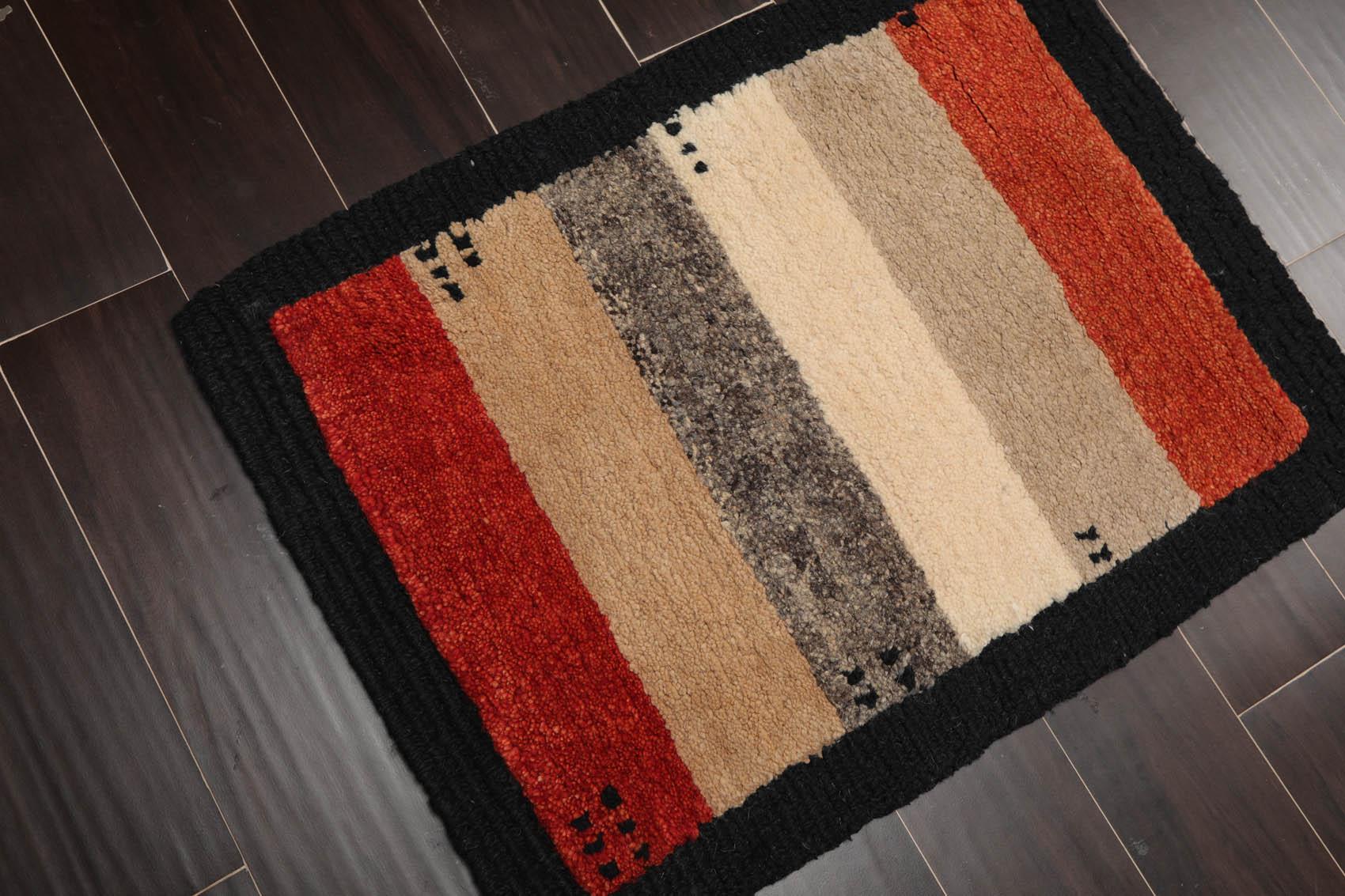 2'2" x 2'11" Hand Knotted Tibetan Wool Contemporary Thick pile Area Rug Beige-3