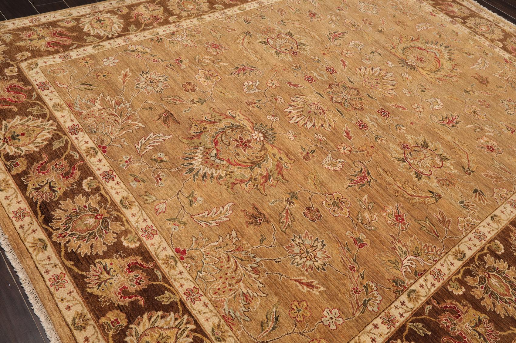 8'x10'1" Hand Knotted Wool Peshawar Traditional 150 KPSI Oriental Area Rug Camel-3
