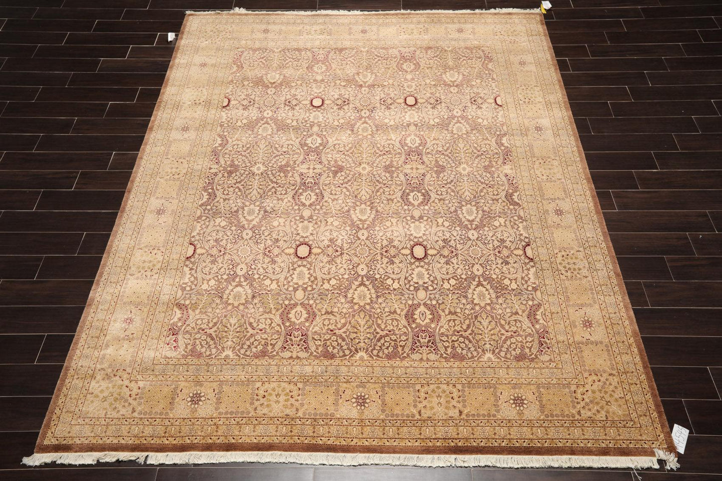 8'1" x 10'2" Hand Knotted Wool PakPersian 16/18 300 KPSI Oriental Area Rug Brown-1