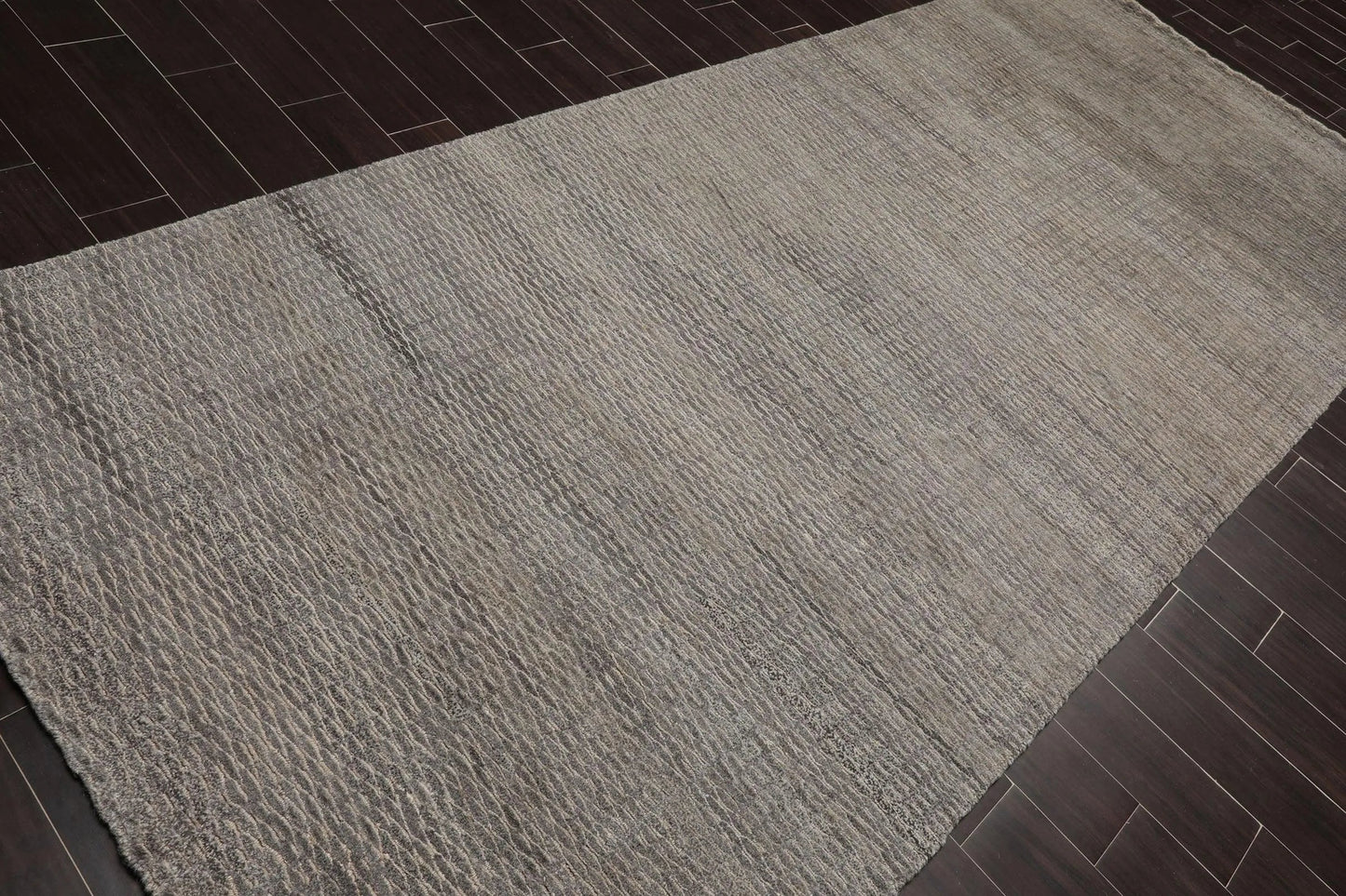 5’ x 12’ Hand Knotted Wool & Jute Palace Runner Modern Area Ru Beige Gray-3