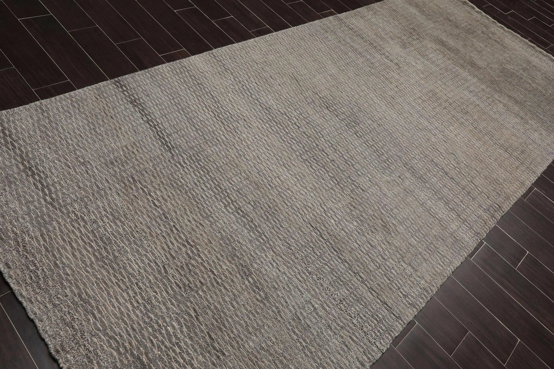 5’ x 12’ Hand Knotted Wool & Jute Palace Runner Modern Area Ru Beige Gray-3