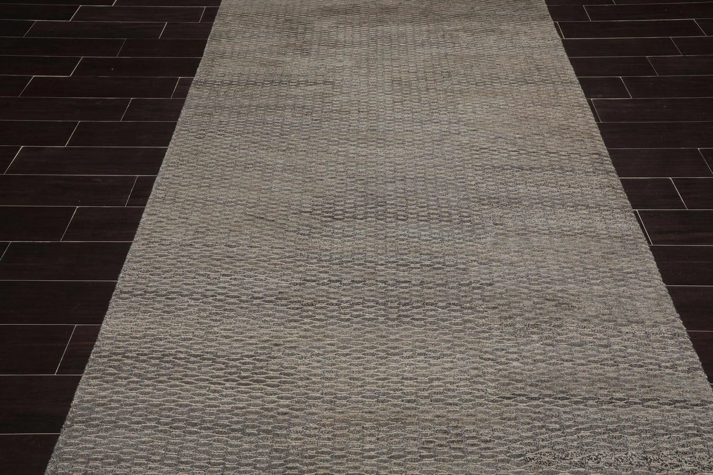 5’ x 12’ Hand Knotted Wool & Jute Palace Runner Modern Area Ru Beige Gray-4