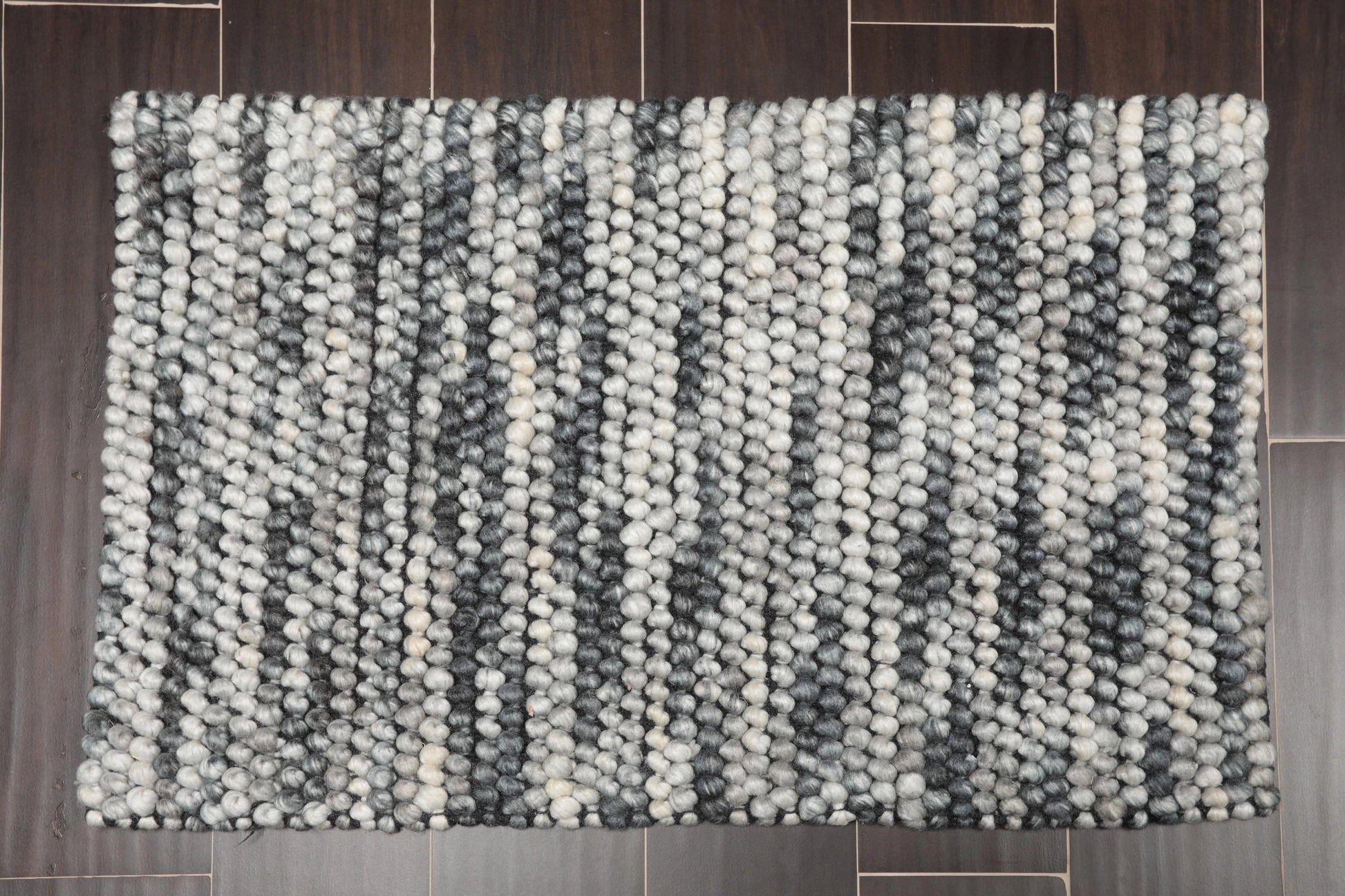 Multi Size Gray, Black Handmade Polyester Braided Mat Oriental Area Rug-3
