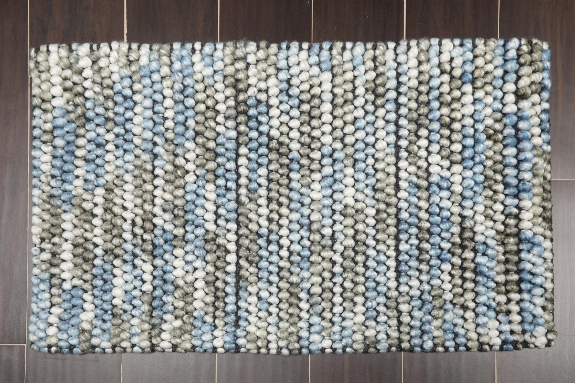 Multi Size Gray, Ivory Handmade Polyester Braided Mat Oriental Area Rug-3