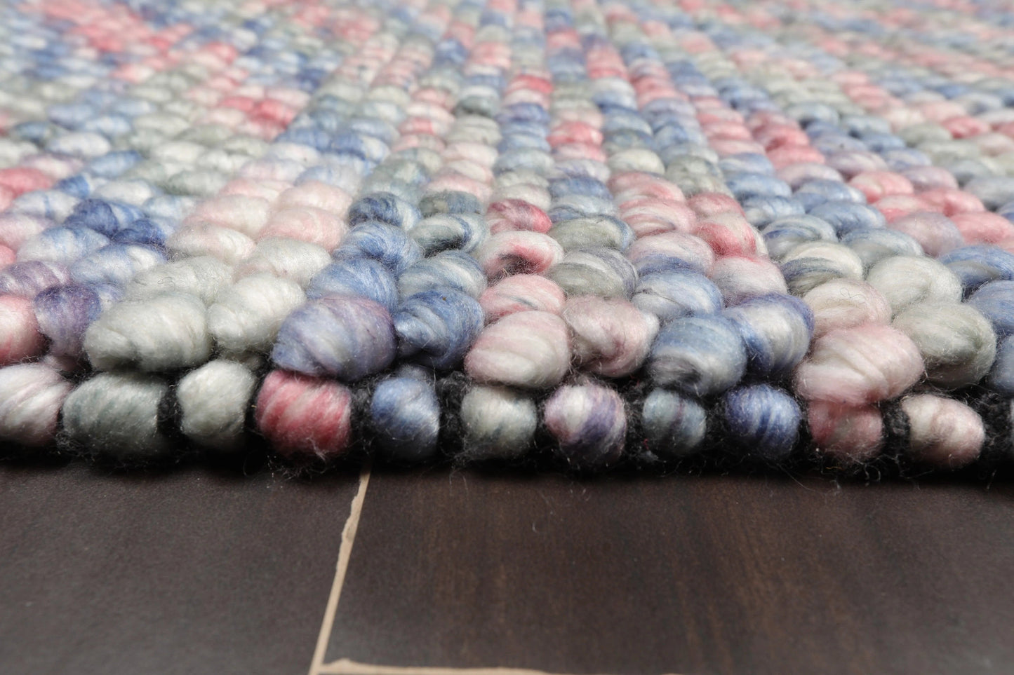 Multi Size Pink, Purple Handmade Polyester Braided Mat Oriental Area Rug-2