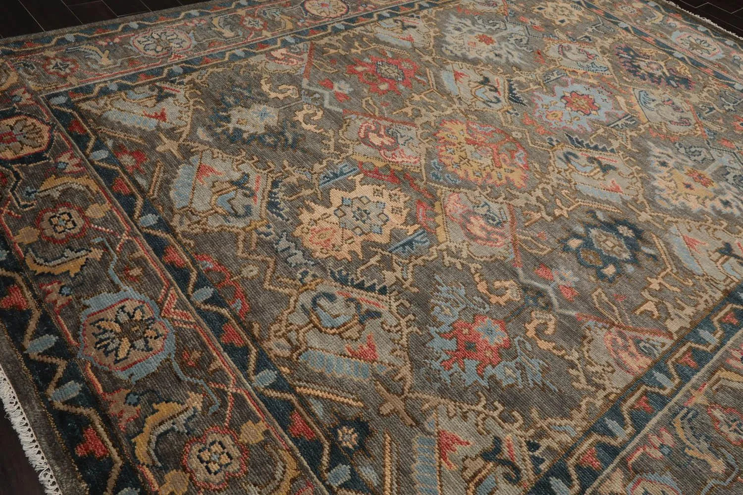 Multi Sizes LoomBloom Muted Turkish Oushak Hand Knotted Arts & Craft Wool Traditional Area Rug Mossy Gray Color-4