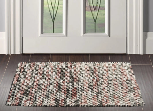 Multi Size Brown, Beige Handmade Polyester Braide Mat Oriental Area Rug-0