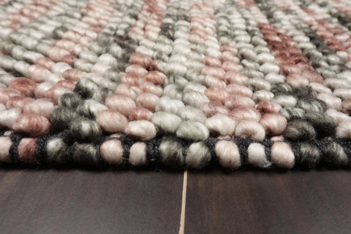 Multi Size Brown, Beige Handmade Polyester Braide Mat Oriental Area Rug-2