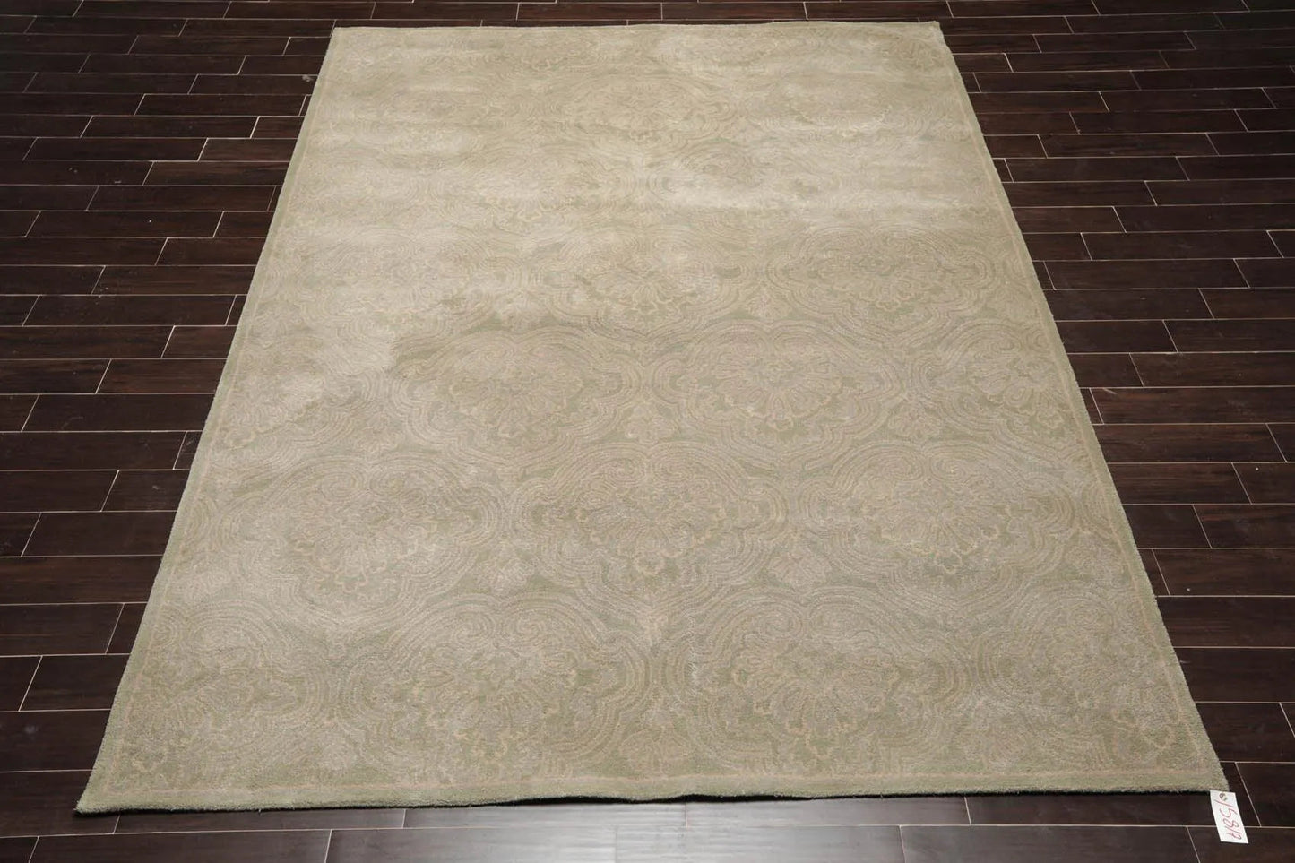 8' x 11' Handmade 100% Wool Transitional Oriental Area Rug Mint, Gray-1