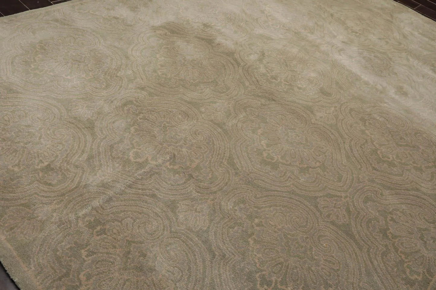 8' x 11' Handmade 100% Wool Transitional Oriental Area Rug Mint, Gray-3