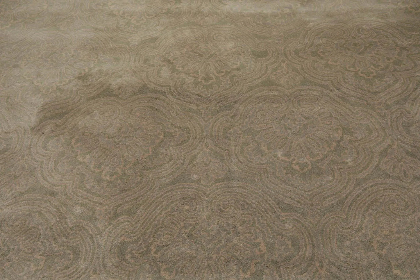 8' x 11' Handmade 100% Wool Transitional Oriental Area Rug Mint, Gray-4