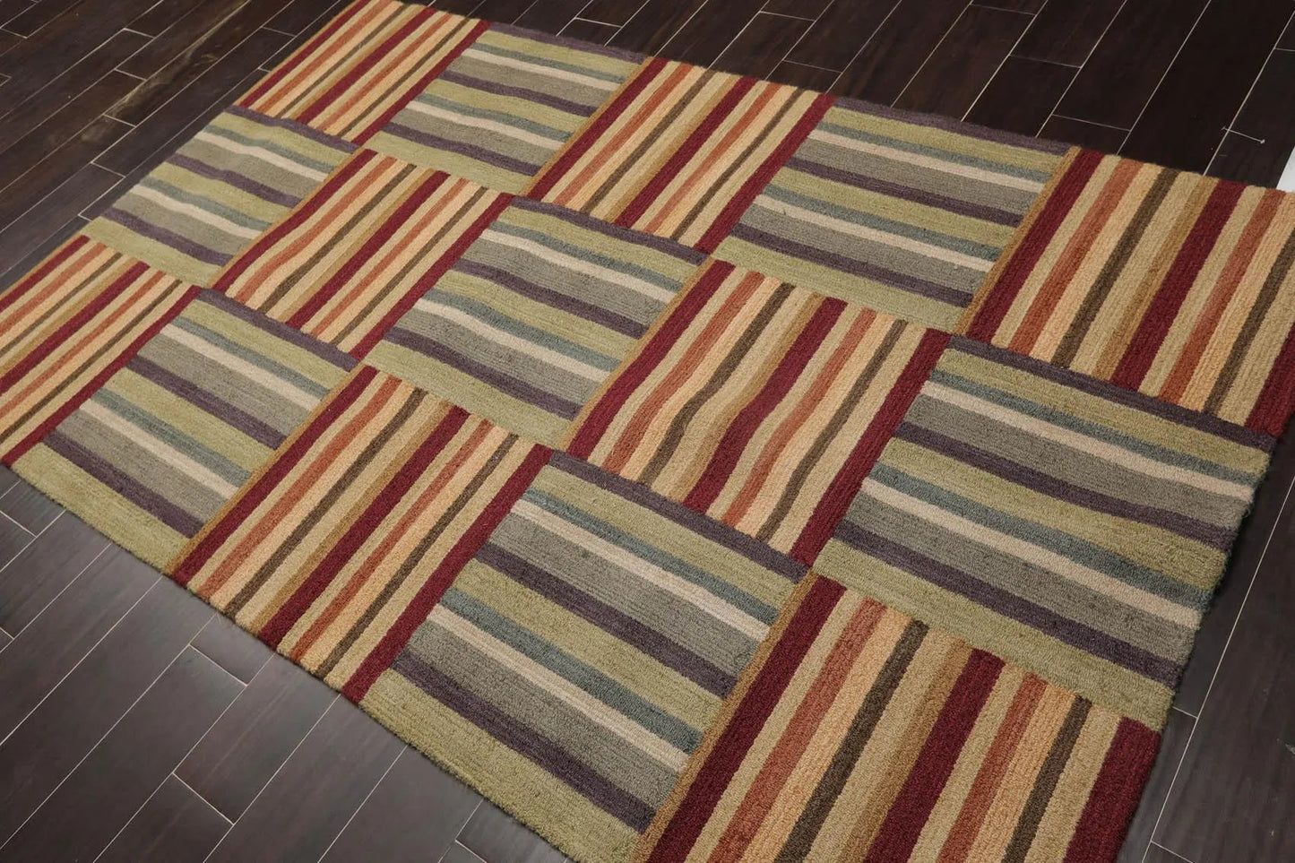 5' x 8' Liz Clairbourne Handmade 100% Wool Oriental Area Rug 5x8 Gray-0