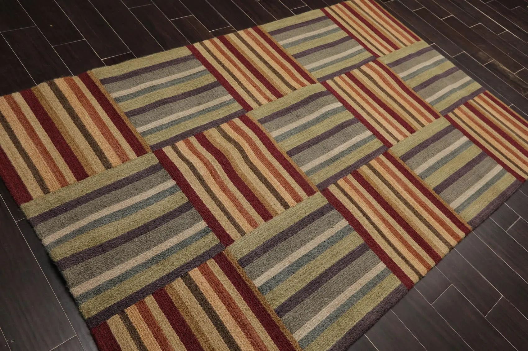 5' x 8' Liz Clairbourne Handmade 100% Wool Oriental Area Rug 5x8 Gray-1