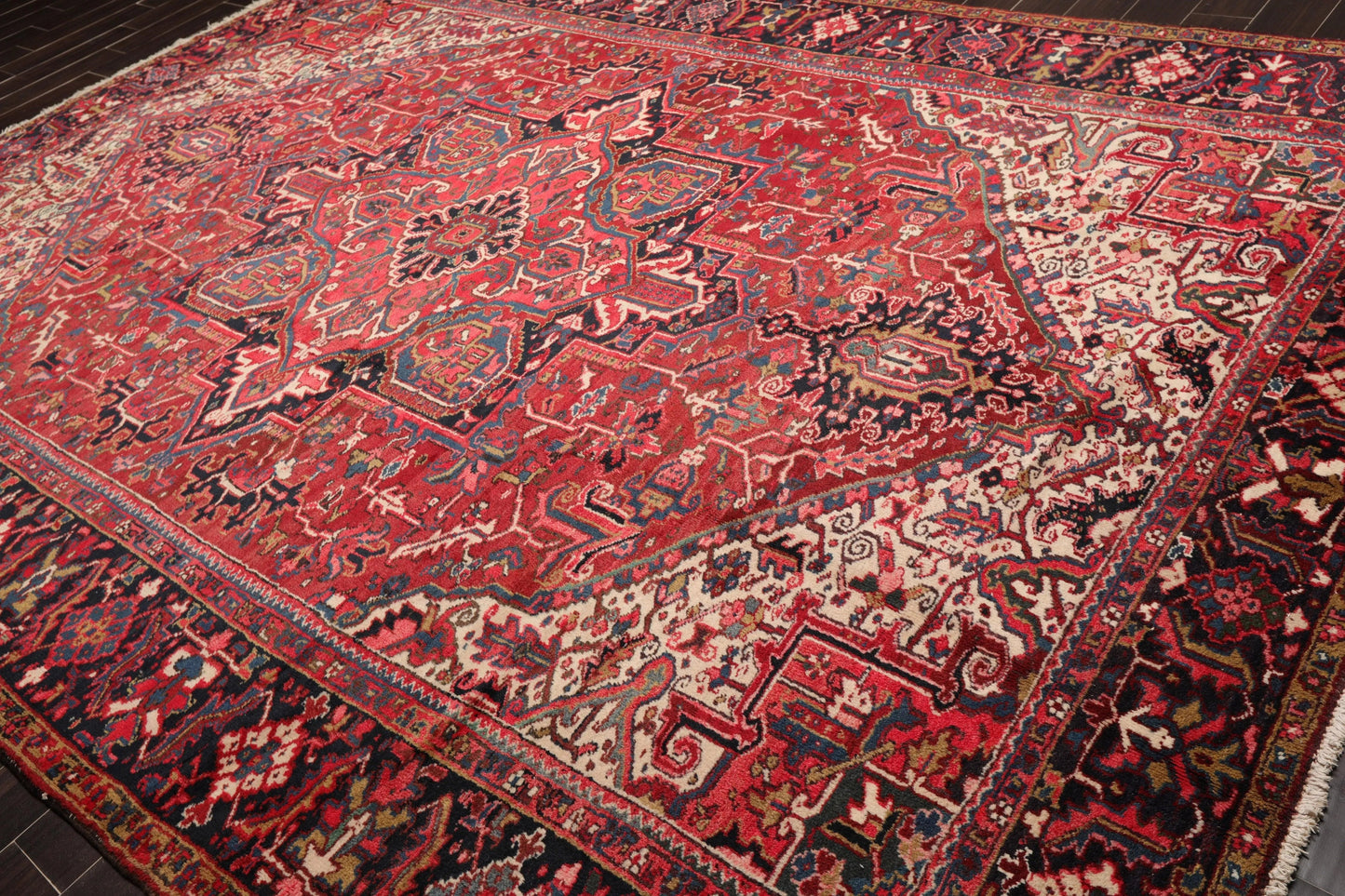 9'5'' x 13'3'' Hand Knotted 100% Wool Herizz Traditional Oriental Area Rug Rust-4