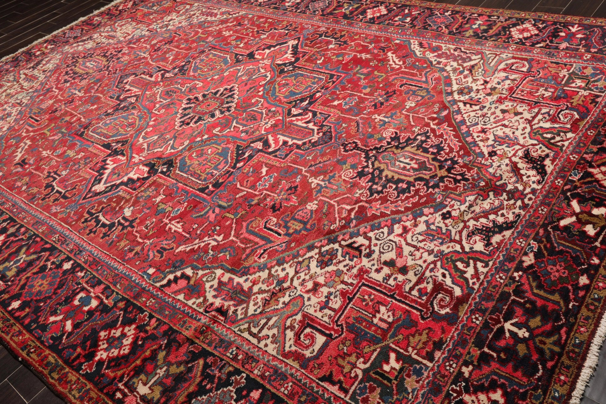 9'5'' x 13'3'' Hand Knotted 100% Wool Herizz Traditional Oriental Area Rug Rust-4