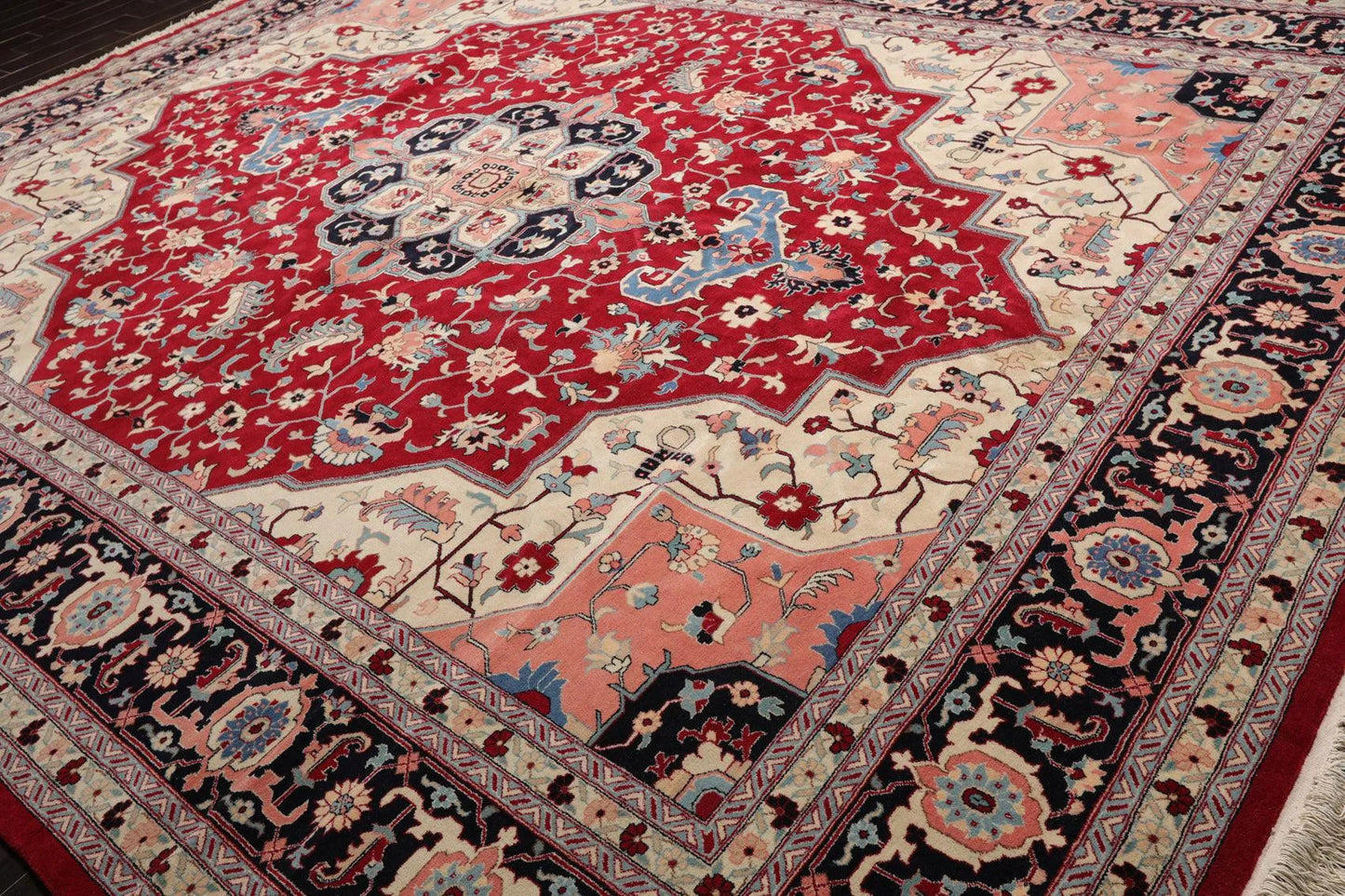 12' x 15'3'' Palace Hand Knotted 100% Wool Romanian Herizz 200 KPSI Area Rug Red-2